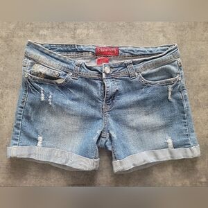 Red Rivet Jeans Shorts